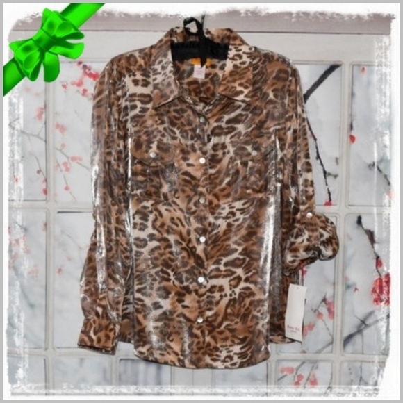 Ruby Rd. Tops - ❣️RUBY RD Shiny Animal Print Top #e8o93r02a16r101